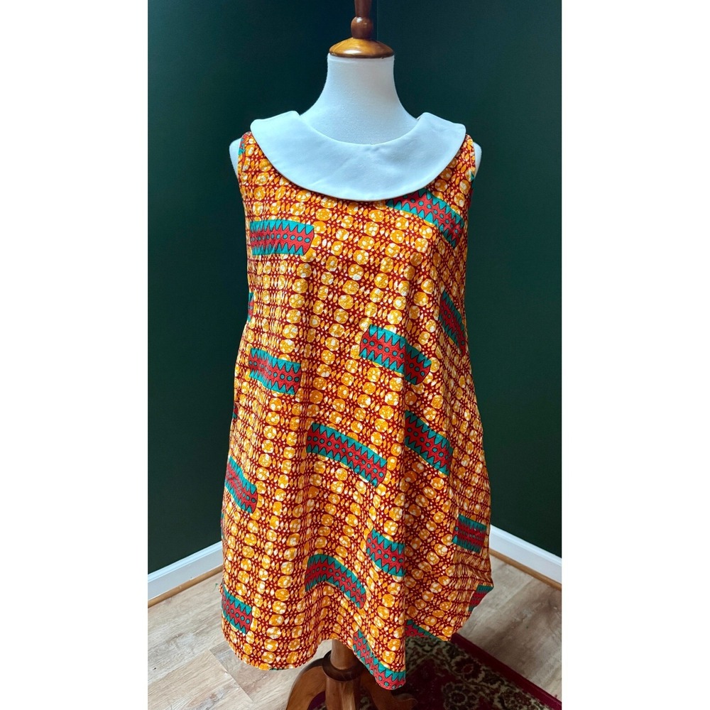 Vintage Handmade Sleeveless Dress‎ Peter Pan Collar Dress